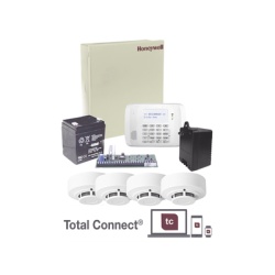 HONEYWELL HOME RESIDEO VISTA48LA-SMK Kit panel de alarma VISTA-48LA / Gabinete, transformador y batería / 4 detectores de humo / 48 zonas / 40 inalámbricas 5800 / Total Connect