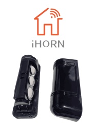 HORN LGH1180003 IHORN ABE100- Detector por triple haz de luz (fotocelda) / Distancia hasta 100 Mts / Velocidad de respuesta 50mS / 12 VDC compatible con paneles IHORN / RISCO / DSC / BOSCH.