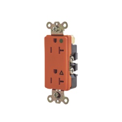 HUBBELL HUB-9300-IG Receptaculo Duplex de 20 A 125 V / 2 Polos 3 Hilos/ Nema 5- 20 R / Color Naranja/ Grado Hospital.