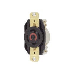 HUBBELL HUB-HBL-2710 Receptaculo con Bloqueo de Media Vuelta Industrial 30 a 125/250 V CA / 3 Polos 4 Hilos / Nema L14-30R.