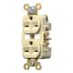 HUBBELL HUB-HBL-566-2I Contacto Duplex 15 A 250 V / 2 Polos 3 Hilos / Nema 6-15R / Grado Industrial /Color Marfil.
