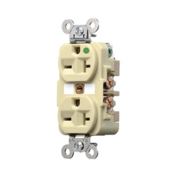 HUBBELL HUB-HBL-8400I Contacto Duplex de 20 A 250 V CA/ Nema 6-20R / Grado Hospitalario / Color Marfil.