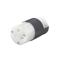HUBBELL HUB-HBL5369C Conector Entrada Recta/ 20 A 125V/ 2 Polos 3 Hilos/ Nema 5-20 R/ Grado Industrial- Comercial / Color Negro-Blanco.