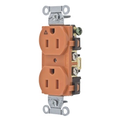 HUBBELL HUB-IG-5252 Contacto Duplex Conexion a Tierra Aislada/ 15A 125V/ 2 polos 3 Hilos/ Nema 5-15R /Grado Comercial/ Color Naranja. - Img 2
