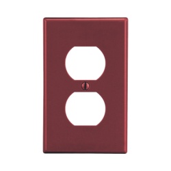HUBBELL HUB-P8R Placa de Pared para Contacto Duplex Color Rojo.
