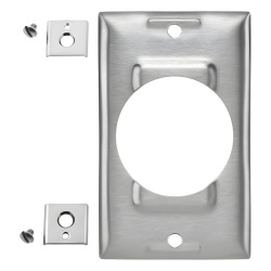 HUBBELL HUB-SS750 Placa de Acero Industrial de 1 Unidad / Para Paredes Cajas y Dispositivos de 50 A / De Acero Inoxidable.
