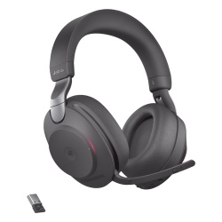 JABRA EVOLVE2-85-MS-BK-A Jabra Evolve2 85 Auricular stereo version MS con cancelacion de ruido activa dongle USB-A indicador de ocupado (Busylight)(28599-999-999)
