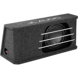 JL AUDIO 10-03234-00 Subwoofer para Coche con Caja / W3v3 10" / 500 W RMS / Impedancia Nominal 2 Ω / Amplificador Recomendado 150-500 W / Cono de Polipropileno Relleno de Minerales / Carcasa con Puertos de Ranura Acoplada a la Cámara / Rejillas con