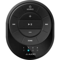 JL AUDIO 10-03364-00 Control Remoto Marino / IP68 / Indicador de Zona LED / Bluetooth hasta 11 m (35 ft) / Fuentes y Formatos Derivados de Unidad Host / Dimensiones 80 x 65 x 12 mm (3.15 x 2.56 x 0.49 in) / Temperatura -20 °C a 60 °C (-4 °F a 140 °F)