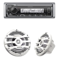 JVC KENWOOD KE/1653MRW Kit de estereo con Bluetooth KMR-M332BT | mas Par de bocinas KFC-1653MRW