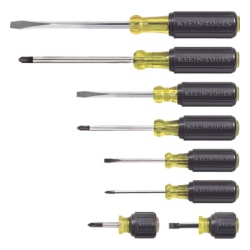 KLEIN TOOLS 85078 Juego de Desarmadores / 8 Piezas / Punta Plana 1/4'' y 5/16'' / Cabinet 3/16'' y 5/16'' / Phillips N.º 1, 2, 3 y Trompo / Mango Cushion-Grip - Img 3