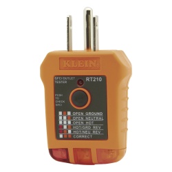 KLEIN TOOLS RT-210 Probador de Tomacorrientes Estandar y Tomacorrientes con Interruptor de Falla a Tierra (GFCI).