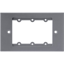 KRAMER FRAME-1G/US(G) Frame para Wall Plate Inserción | 1 Gang | Metal | Version USA | Incluye Inserciones y Tornillos | Gris