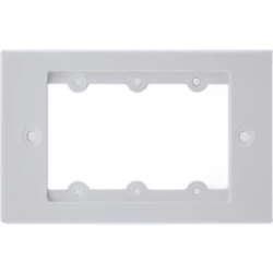 KRAMER FRAME-1G/US(W) Frame para Wall Plate / 1 Gang / Metal / Montaje al Ras / 3 Inserciones USA / Blanco