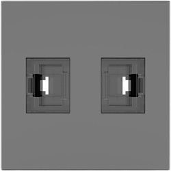 KRAMER MD-2RJ45(B) Módulo Pasivo TBUS / 2 Puertos RJ45 Passthrough / Entrada y Salida 2 Hembras / Color Negro Grafito RAL 9011