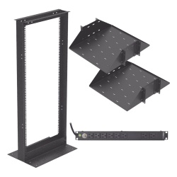 LINKEDPRO BY EPCOM KIT-ORG-24HD Kit de Rack Estandar 19" 24 UR con 2 Charolas y PDU (8 tomas). Ideal para UPS y Servidores tipo Torre.