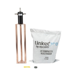 LINKEDPRO BY EPCOM LP-GROUND-60A Electrodo Puesta a Tierra 60A / Cobre Electrolitico / Diseno Delta / Filtro Equipotencial / Compuesto 12 kg / 50 cm (19.7 in)