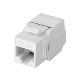 LINKEDPRO BY EPCOM LP-KJ-516-TTWH Modulo Jack Keystone Cat5e (Toolless) con Terminacion en Angulo 180 - Color Blanco Compatible con Faceplate y Patchpanel Linkedpro
