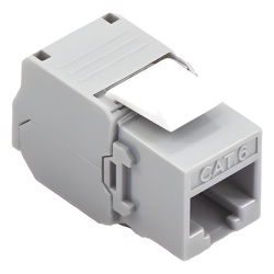 LINKEDPRO BY EPCOM LP-KJ-610-TTGY Modulo Jack Keystone Cat6 (Toolless) con Terminacion en Angulo 180 Grados Color Gris Compatible con Faceplate y Patchpanel Linkedpro