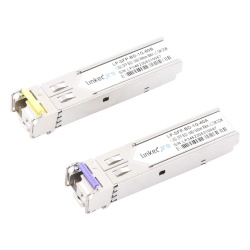 LINKEDPRO BY EPCOM LP-SFP-BD-1G-80 Transceptores Opticos Bidireccionales SFP (Mini-Gbic) / Monomodo 1490 & 1550 nm / 1.25 Gbps / 1000BASE-BX / Conector LC/UPC Simplex / DDM / Hasta 80 km / 2 Piezas