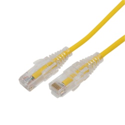 LINKEDPRO BY EPCOM LP-UT6A-05-YE28 Cable de Parcheo Slim UTP Cat6A - 0.5 Metros (1.64 Pies) Amarillo Diametro Reducido (28 AWG)