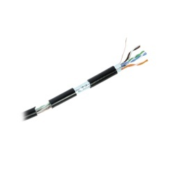 LINKEDPRO BY EPCOM PRO-CAT-6-EXT Bobina de Cable de 305 Metros (1000 Pies) Cat6+ Calibre 23 Exterior Blindado Tipo FTP para Climas Extremos UL Color Negro