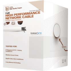 LINKEDPRO BY EPCOM PRO-CAT-6-PLUS-W/500-V2 Bobina de Cable de 152 Metros (500 Pies) Cat6+ Calibre 23 Alto Desempeno Super Flexible UL Color Blanco para Aplicaciones de Video Vigilancia y Redes de Dato