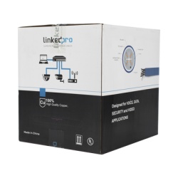 LINKEDPRO BY EPCOM PRO-CAT6-S Bobina de Cable de 305 Metros (1000 Pies) Cat6+ Blindado F/UTP CM Calibre 23 Alto Rendimiento ETL UL Color Azul Super Flexible para Aplicaciones de Video Vigilancia Video