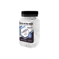 LINKEDPRO BY EPCOM TC6-PASSR Bote con 50 Plugs Pass Through RJ45 Cat6 sin Blindaje con Alivio de Tension Incluido Chapado de Oro a 30 Micras para Durabilidad Extrema