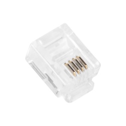 LINKEDPRO BY EPCOM TCRJ11-100 Bote con 100 Piezas de Plug Modular Tipo RJ11 de 4 Contactos Chapado de Oro a 50 Micras
