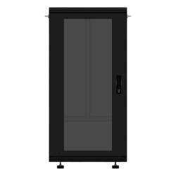 LINKEDPRO LES-60-60-24UG Gabinete Rackeable 19 Pulgadas / 24 Unidades / Piso / Puerta de Cristal / Acero Calibres 16-18-20 / Capacidad 750 Kg / Dimensiones 600x605x1190 mm (23.6x23.8x46.9 in) / Ventil