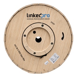 LINKEDPRO LP-ASU80-06C/4KM Carrete de 4 Kilometros de Fibra Optica Aerea Mini ADSS (ASU) G.652D Monomodo de 6 Hilos Exterior Span 80 Loose Tube