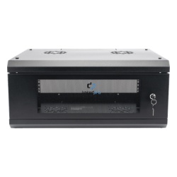LINKEDPRO SR1904LH3GA Gabinete de Pared con Puerta de Cristal Templado 635mm de Profundidad 4U Rack de 19 Acero Reforzado
