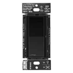 LUTRON CASETA WIRELESS DVRF5NSBL Interruptor de pared inteligente Claro on/off 120 V con neutro 5 A en LED y 600 W incandescente funciona con control Pico y Smart Hub Caseta Wireless color negro