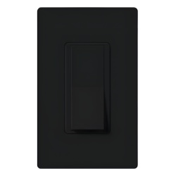 LUTRON ELECTRONICS CA1PSBLS Apagador de paleta Claro unipolar de encendido y apagado 15 A 120/277 V para todo tipo de cargas de iluminacion y motores color negro brillante
