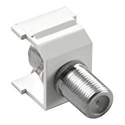 LUTRON ELECTRONICS CON-1C-WH Conector coaxial tipo F de 75 ohms de instalacion a presion para marco de 6 puertos Claro y Satin Colors color blanco