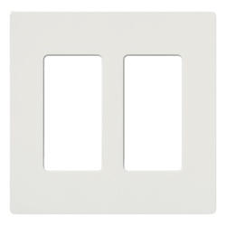 LUTRON ELECTRONICS CW2WH Placa de pared Claro de 2 espacios sin tornillos visibles color blanco brillante para atenuadores apagadores y controles Pico Lutron