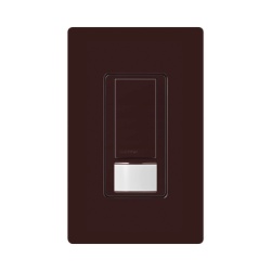 LUTRON ELECTRONICS MSOPS2BR Apagador Maestro con sensor de ocupacion y vacancia PIR integrado un solo polo 2 A a 120 V neutro opcional color cafe