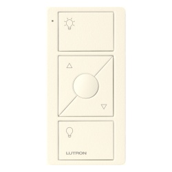 LUTRON ELECTRONICS PJ23BRLTBIL01 Control Pico inalambrico de 3 botones con encendido apagado y ajuste de intensidad color Biscuit para atenuadores Caseta y RA2