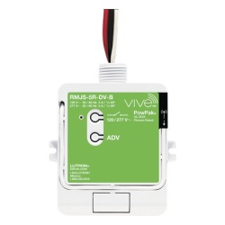 LUTRON ELECTRONICS RMJS5RDVB Modulo de relevador inalambrico PowPak de 5 A con Softswitch 120/277 V para cargas generales de iluminacion con controles Pico y sensores Radio Powr Savr del sistema Vive