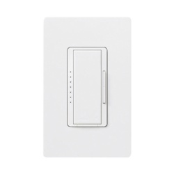 LUTRON ELECTRONICS RRD6NDWH Atenuador de pared Maestro de 600 W incandescente/halogeno y 600 VA MLV con cable neutro unipolar o multilocalizacion para sistema RadioRA 2 color blanco