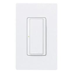 LUTRON ELECTRONICS RRD8SDVWH Interruptor de pared on/off para sistema RadioRA 2 doble voltaje 120/277 V 8 A en iluminacion y motores de 1/10 HP (3 A) dos hilos sin cable neutro unipolar o multilocaliz