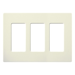 LUTRON ELECTRONICS SC3BI Tapa de pared 3 espacios linea Satin Colors diseno screwless sin tornillos visibles color Biscuit