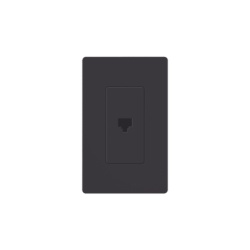 LUTRON ELECTRONICS SCPJMN Salida telefonica de pared con jack RJ11 de 6 conductores un puerto apertura tipo designer linea Satin Colors color Midnight