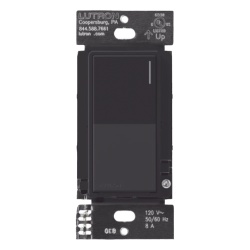 LUTRON RADIORA 3 RRSTRSMN Apagador auxiliar Sunnata de pared para control de 3 vias o escalera 120 V companero cableado del apagador principal del sistema RadioRA 3 color negro mate (Midnight)