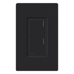 LUTRON RADIORA 3 RRSTW2BMN Teclado de pared Sunnata de 2 botones para escenas de luces persianas y ventiladores con barra luminosa ajustable acabado satinado color medianoche para el sistema RadioRA 3