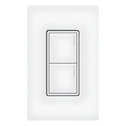 LUTRON RADIORA 3 RRSTW2BWH Teclado de pared Sunnata de 2 botones para escenas de luces persianas y ventiladores con barra luminosa ajustable color blanco para el sistema RadioRA 3