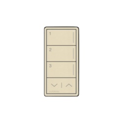 LUTRON RADIORA 3 RRSTW3RLSD Botonera de pared Sunnata con 3 botones de escena y barra subir/bajar, retroiluminada, acabado Midnight, RadioRA 3