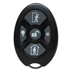 M2M SERVICES RE6005 ALULA - Control Remoto de Seguridad Cinco Botones / Compatible con Automatizacion del Hogar / Encriptacion Inalambrica / Indicador de Bateria Baja