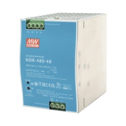 MEANWELL NDR-480-48 Fuente de Poder Industrial de 480W salida 48 Vcc para montaje en riel Din